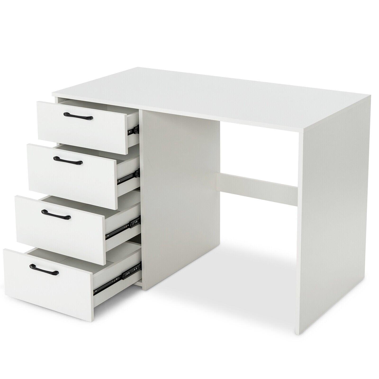 43.5 Inch Computer Desk with 4 Large Drawers-White at Set Shop and Smile