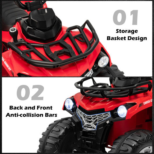 12V Kids Ride On ATV 4 Wheeler with MP3 and Headlights-Black - Set Shop and Smile