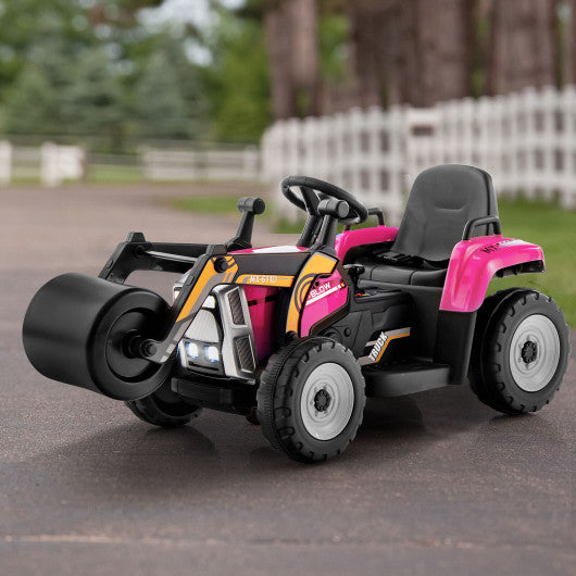 12V Kids Ride on Road Roller with 2.4G Remote Control-Pink - Set Shop and Smile