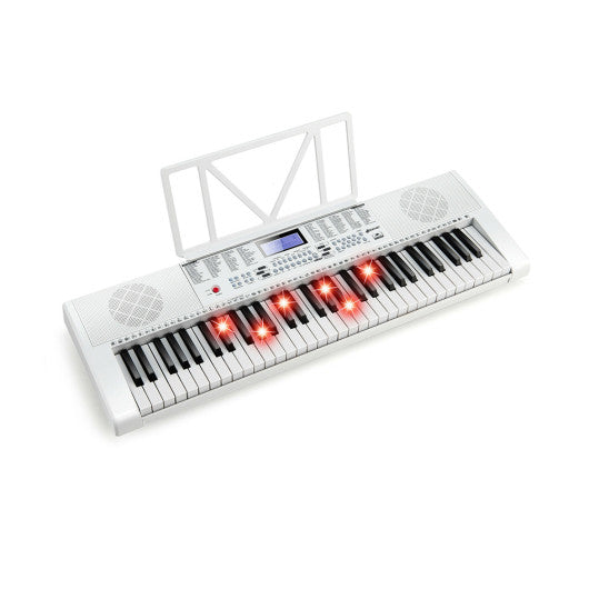 61-Key Electric Piano Keyboard for Beginner-White - Set Shop and Smile