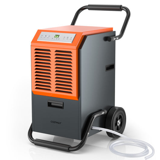 Portable Commercial Dehumidifier with Water Tank and Drainage Pipe-Gray