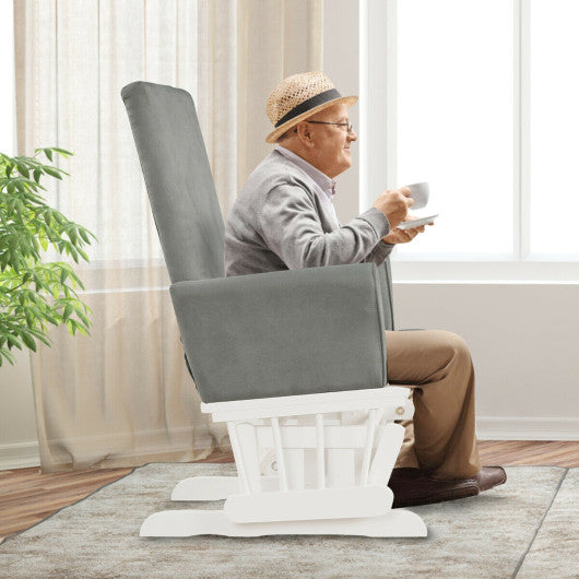 Baby Nursery Relax Rocker Rocking Chair Glider and Ottoman Cushion Set-Brown - Set Shop and Smile