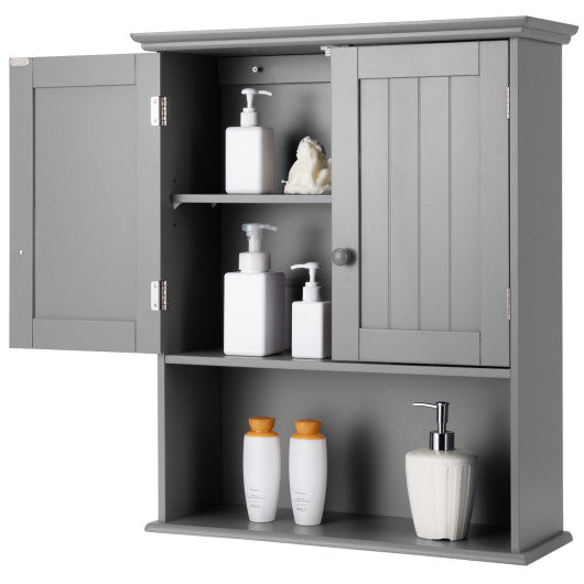 Wall Mount Bathroom Storage Cabinet -Gray - Set Shop and Smile