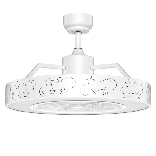 23 Inch Ceiling Fan with LED Light and Remote Control-Pink - Set Shop and Smile