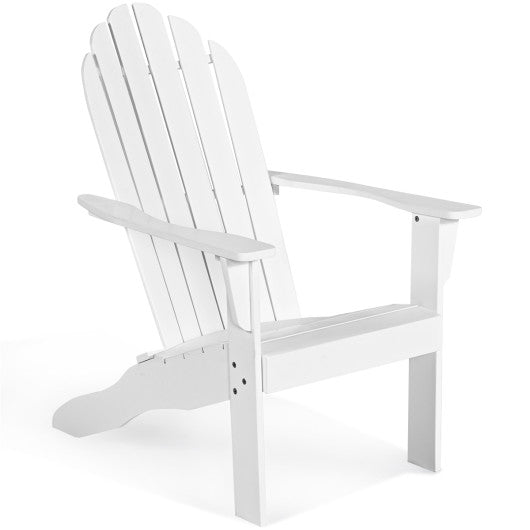 Acacia Wood Outdoor Adirondack Chair with Ergonomic Design-White - Set Shop and Smile