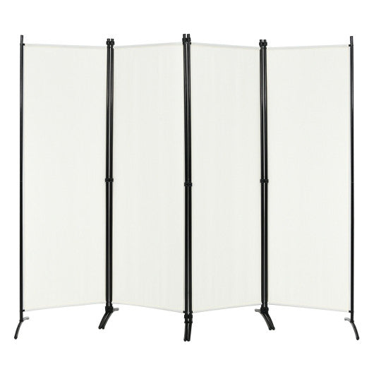 4-Panel  Room Divider with Steel Frame-Black - Set Shop and Smile