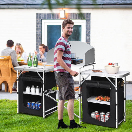 Folding Camping Table with Storage Organizer - Set Shop and Smile