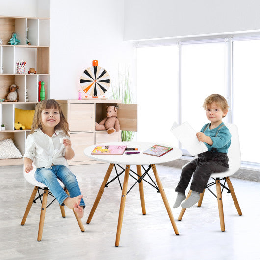 Kid&#39;s Modern Dining Table Set with 2 Armless Chairs