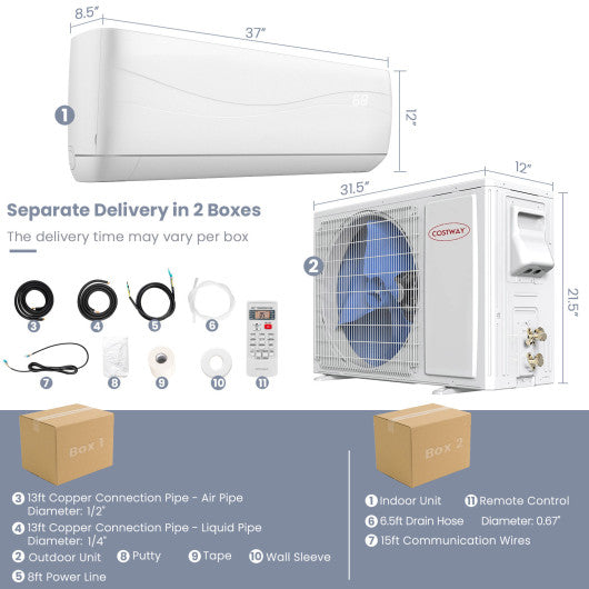 24000 BTU 18.5 SEER2 208-230V Ductless Mini Split Air Conditioner and Heater - Set Shop and Smile