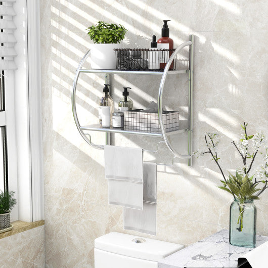 2-Tier Wall Mount Shower Organizer Towel Storage Rack - Set Shop and Smile