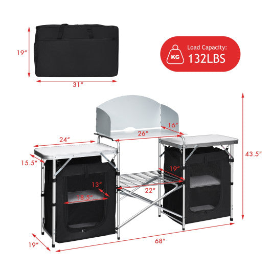 Folding Camping Table with Storage Organizer - Set Shop and Smile
