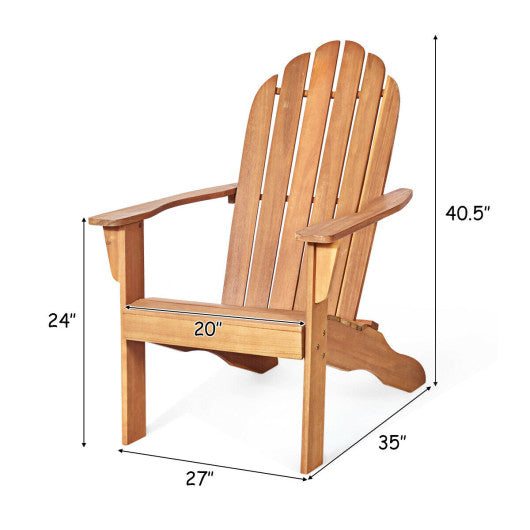 Acacia Wood Outdoor Adirondack Chair with Ergonomic Design-Gray - Set Shop and Smile