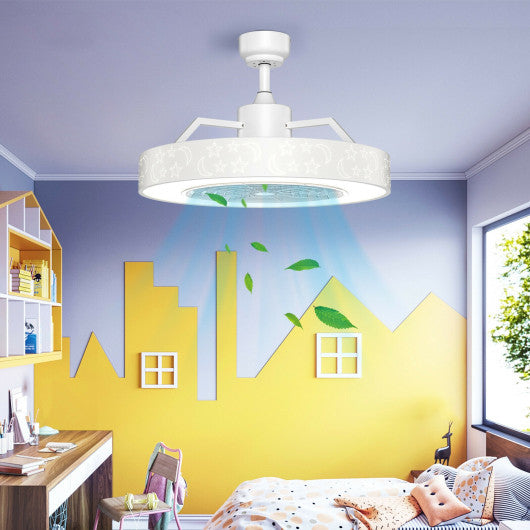 23 Inch Ceiling Fan with LED Light and Remote Control-Pink - Set Shop and Smile