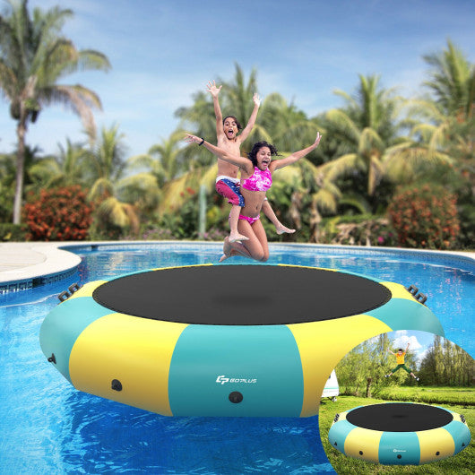 15 Feet Inflatable Splash Padded Water Bouncer Trampoline-Blue - Set Shop and Smile