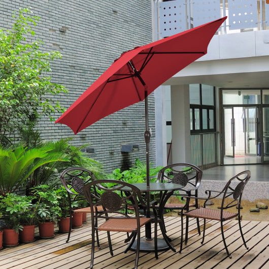 10 Feet Outdoor Patio Umbrella with Tilt Adjustment and Crank-beige - Set Shop and Smile