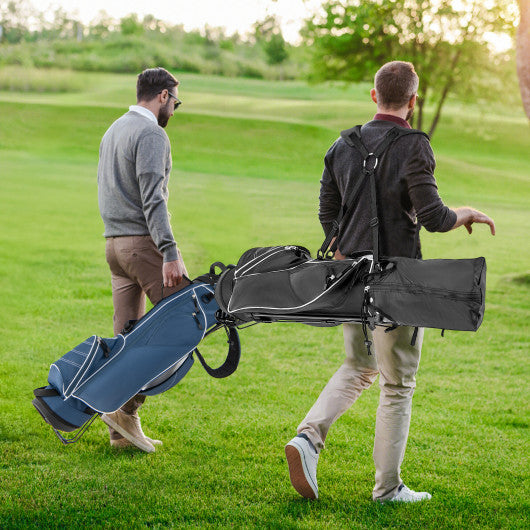 Golf Stand Cart Bag with 4 Way Divider Carry Organizer Pockets-Black - Set Shop and Smile