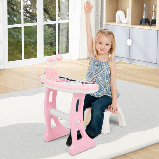 37-key Kids Electronic Piano Keyboard Playset-Pink