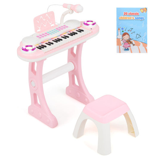 37-key Kids Electronic Piano Keyboard Playset-Pink