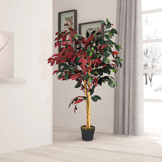 4 Feet Tall Artificial Ficus Tree with Nursery Pot - Set Shop and Smile