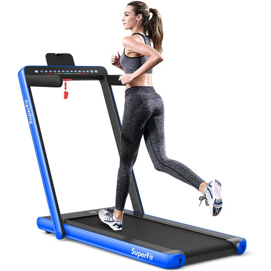 2-in-1 Electric Motorized Folding Treadmill with Dual Display-Black - Set Shop and Smile