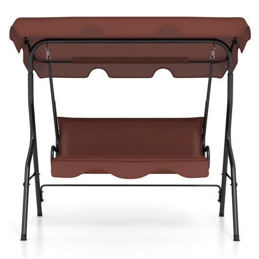 3 Seats Patio Canopy Swing-brown - Set Shop and Smile