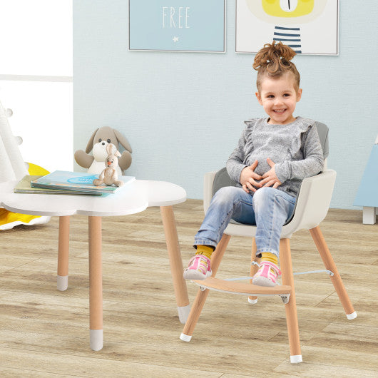 3-in-1 Convertible Wooden High Chair with Cushion-Beige - Set Shop and Smile