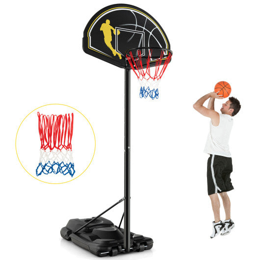 4.25-10 Feet Portable Adjustable Basketball Goal Hoop System - Set Shop and Smile