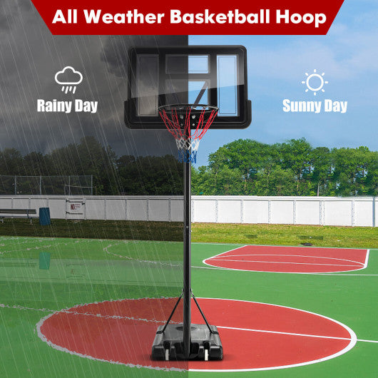 4.25-10 Feet Adjustable Basketball Hoop System with 44 Inch Backboard - Set Shop and Smile