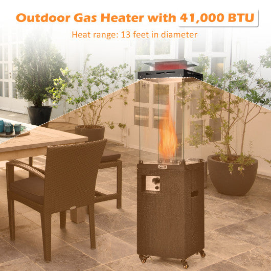 41 000 BTU Propane Patio Heater with Lockable Wheels-Black - Set Shop and Smile