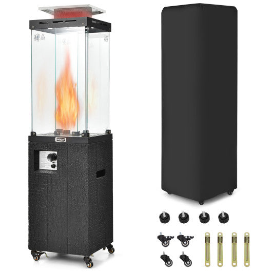 41 000 BTU Propane Patio Heater with Lockable Wheels-Black - Set Shop and Smile