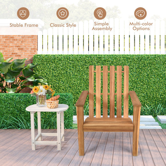 Outdoor Durable Patio Acacia Wood Adirondack Lounge Armchair-Black - Set Shop and Smile