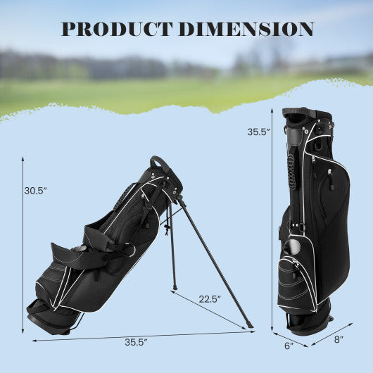 Golf Stand Cart Bag with 4 Way Divider Carry Organizer Pockets-Black - Set Shop and Smile