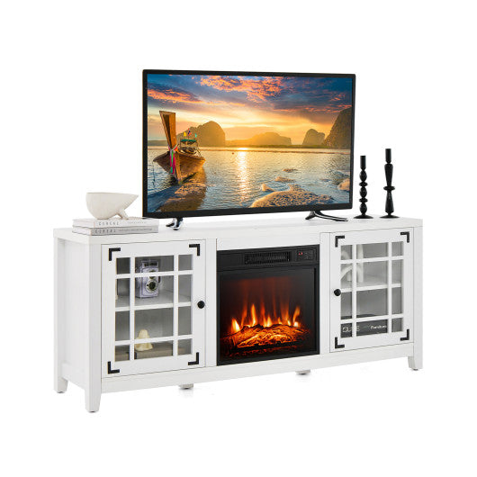 58 Inch Fireplace TV Stand with Remote Control for TVs up to 65 Inch-Black - Set Shop and Smile