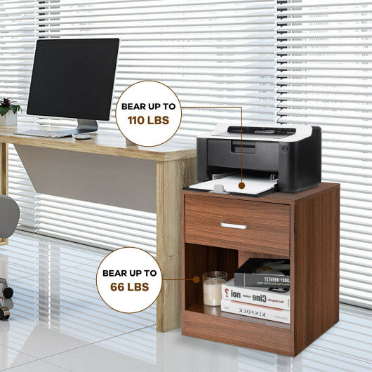 2 Pieces Nightstand with Storage Drawer and Cabinet-Black - Set Shop and Smile