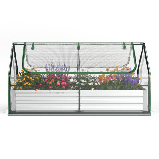 6 x 3 x 3 Feet Galvanized Raised Garden Bed with Greenhouse - Set Shop and Smile
