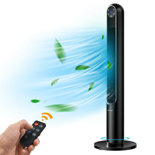 42 Inch 80 Degree Tower Fan with Smart Display Panel and Remote Control-Black - Set Shop and Smile
