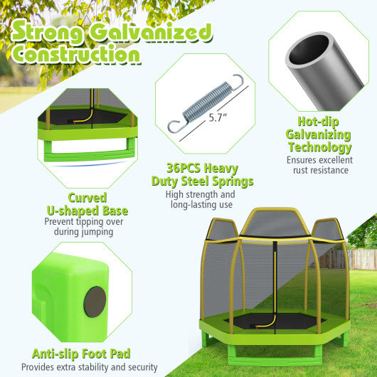 7 Feet Kids Recreational Bounce Jumper Trampoline-Blue - Set Shop and Smile