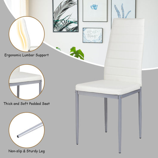 4 pcs PVC Leather Dining Side Chairs Elegant Design -Black - Set Shop and Smile