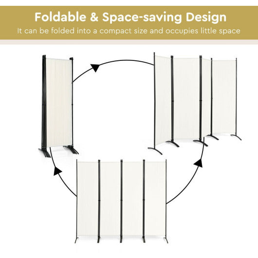 4-Panel  Room Divider with Steel Frame-Black - Set Shop and Smile