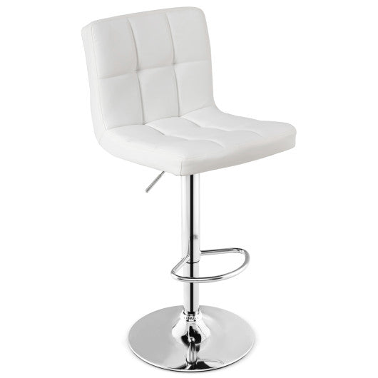 Adjustable Swivel Bar Stool with PU Leather-Black - Set Shop and Smile
