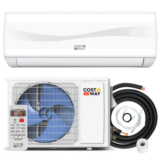 9000 BTU 17 SEER2 208-230V Ductless Mini Split Air Conditioner and Heater