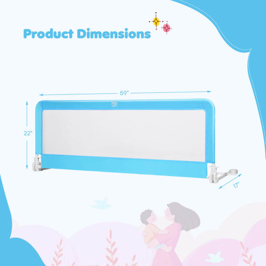 59 Inch Folding Breathable Baby Bed Rail Guard with Safety Strap-Beige - Set Shop and Smile