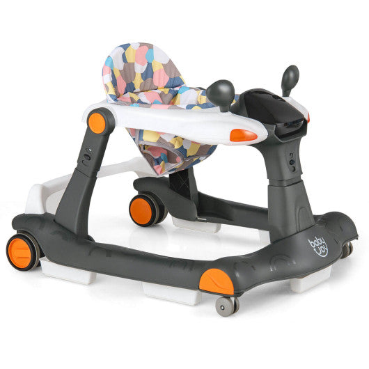 2-in-1 Foldable Activity Push Walker with Adjustable Height-Black - Set Shop and Smile