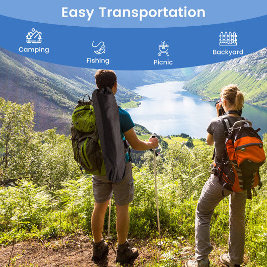 Hammock Camping Chair with Retractable Footrest and Carrying Bag-Black - Set Shop and Smile