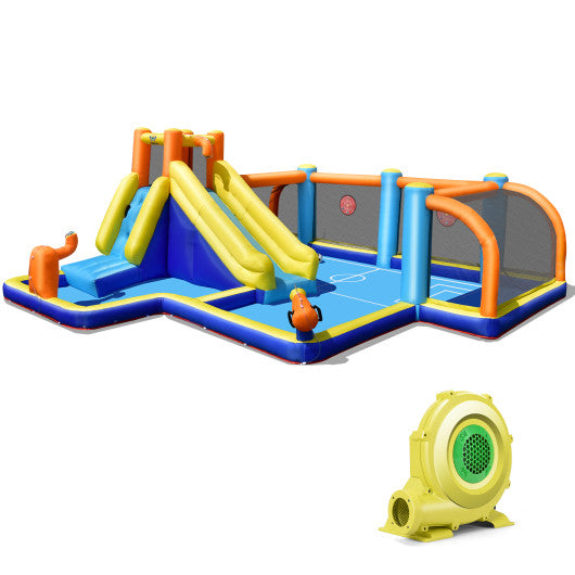Giant Soccer-Themed Inflatable Water Slide with 735W Blower - Set Shop and Smile