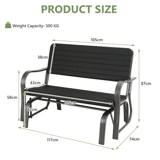 Outdoor Patio Steel Swing Bench Loveseat
