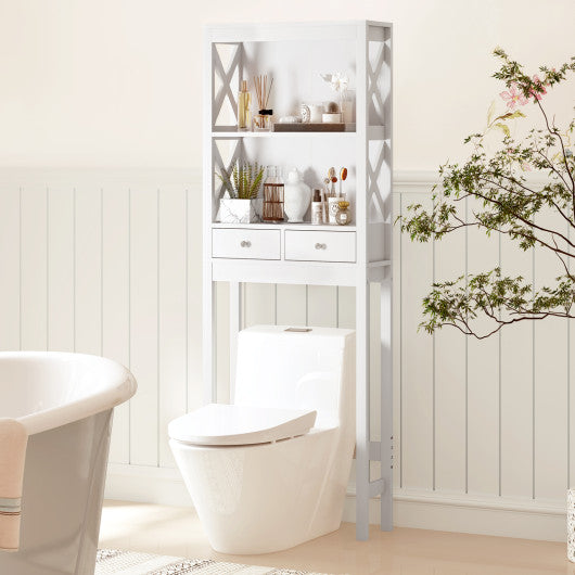 Toilet Space Saver Bathroom Organizer Storage Shelf with Drawers