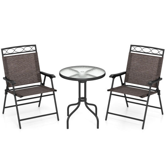 Patio Dining Set with Patio Folding Chairs and Table