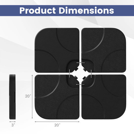 20 Inch Patio Offset Water Filled Plate Umbrella Base Sand