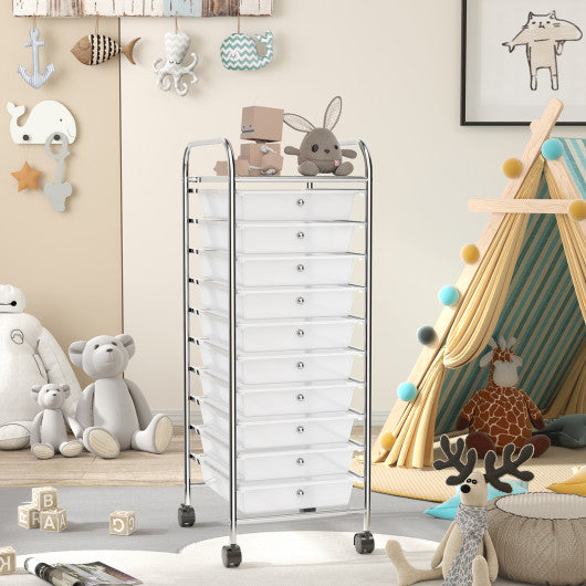 10 Drawer Rolling Storage Cart Organizer-Black - Set Shop and Smile